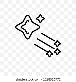 Falling star vector linear icon isolated on transparent background, Falling star transparency concept can be used for web and mobile