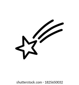 Falling Star Vector on White Background.