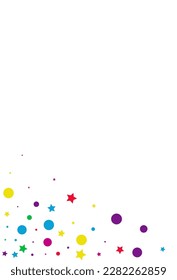 Falling Starfall Abstract Vector White Background. Festival Splash Background. Decoration Stars Texture. Happy Dust Carnival Backdrop.