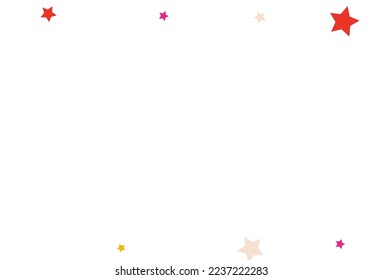Falling Starfall Effect Vector White Background. Christmas Confetti Postcard. Carnaval Dust Banner. Color Rain Decoration Card.