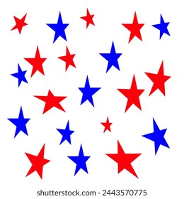 Falling stars 4th of july border background red blue white falling particles wallpaper isolated