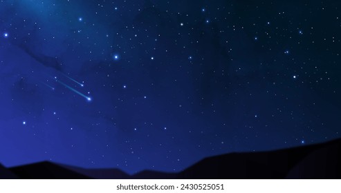 Falling stars beautiful night background vector design in eps 10