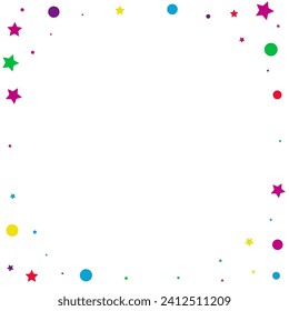 Falling Stars Christmas Vector White Background. Flying Constellation Design. Top Dust Illustration. Rainbow Confetti Independence Card.
