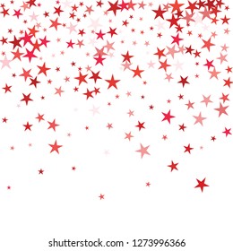 Falling stars confetti background, isolated on white. Vector colorful Birthday card design. Square card and frame. Template for holiday, party, birthday, wedding, solemnity invitation.