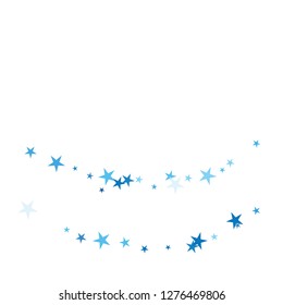 Falling stars confetti background, isolated on white. Vector colorful Birthday card design. Square card and frame.  Minimalistic template for holiday, party, birthday, wedding, solemnity invitation.