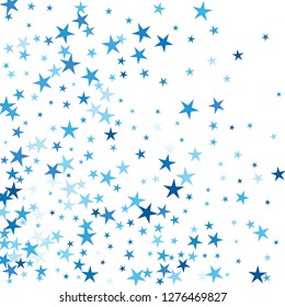 Falling stars confetti background, isolated on white. Vector colorful Birthday card design. Square card and frame.  Minimalistic template for holiday, party, birthday, wedding, solemnity invitation.