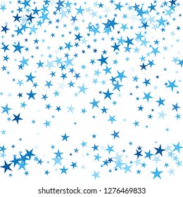 Falling stars confetti background, isolated on white. Vector colorful Birthday card design. Square card and frame.  Minimalistic template for holiday, party, birthday, wedding, solemnity invitation.