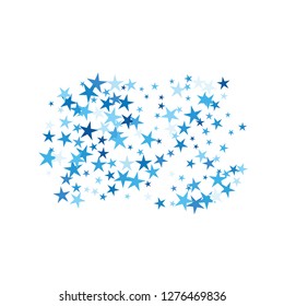Falling stars confetti background, isolated on white. Vector colorful Birthday card design. Square card and frame.  Minimalistic template for holiday, party, birthday, wedding, solemnity invitation.