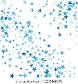 Falling stars confetti background, isolated on white. Vector colorful Birthday card design. Square card and frame.  Minimalistic template for holiday, party, birthday, wedding, solemnity invitation.