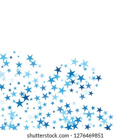 Falling stars confetti background, isolated on white. Vector colorful Birthday card design. Square card and frame.  Minimalistic template for holiday, party, birthday, wedding, solemnity invitation.