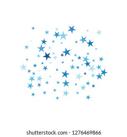 Falling stars confetti background, isolated on white. Vector colorful Birthday card design. Square card and frame.  Minimalistic template for holiday, party, birthday, wedding, solemnity invitation.
