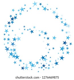 Falling stars confetti background, isolated on white. Vector colorful Birthday card design. Square card and frame.  Minimalistic template for holiday, party, birthday, wedding, solemnity invitation.
