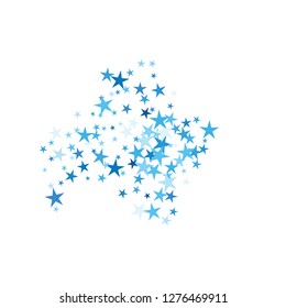 Falling stars confetti background, isolated on white. Vector colorful Birthday card design. Square card and frame.  Minimalistic template for holiday, party, birthday, wedding, solemnity invitation.