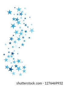 Falling stars confetti background, isolated on white. Vector colorful Birthday card design. Square card and frame.  Minimalistic template for holiday, party, birthday, wedding, solemnity invitation.