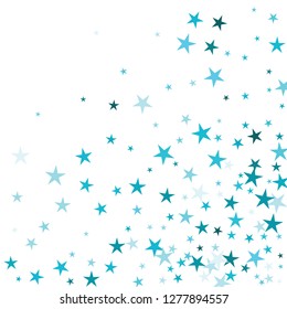 Falling stars confetti background, isolated on white. Vector colorful Birthday card design. Square card and frame.  Minimalistic template for holiday, party, birthday, wedding, solemnity invitation.