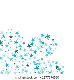 Falling stars confetti background, isolated on white. Vector colorful Birthday card design. Square card and frame.  Minimalistic template for holiday, party, birthday, wedding, solemnity invitation.