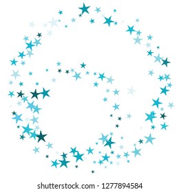 Falling stars confetti background, isolated on white. Vector colorful Birthday card design. Square card and frame.  Minimalistic template for holiday, party, birthday, wedding, solemnity invitation.