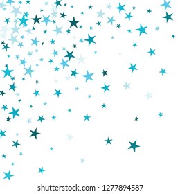 Falling stars confetti background, isolated on white. Vector colorful Birthday card design. Square card and frame.  Minimalistic template for holiday, party, birthday, wedding, solemnity invitation.