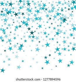 Falling stars confetti background, isolated on white. Vector colorful Birthday card design. Square card and frame.  Minimalistic template for holiday, party, birthday, wedding, solemnity invitation.