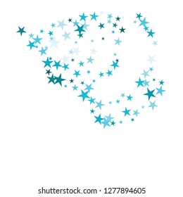 Falling stars confetti background, isolated on white. Vector colorful Birthday card design. Square card and frame.  Minimalistic template for holiday, party, birthday, wedding, solemnity invitation.