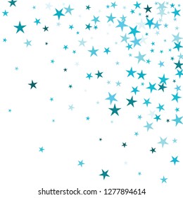 Falling stars confetti background, isolated on white. Vector colorful Birthday card design. Square card and frame.  Minimalistic template for holiday, party, birthday, wedding, solemnity invitation.