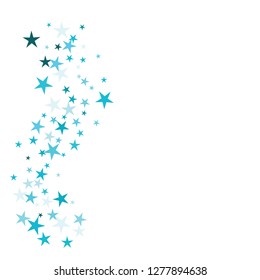 Falling stars confetti background, isolated on white. Vector colorful Birthday card design. Square card and frame.  Minimalistic template for holiday, party, birthday, wedding, solemnity invitation.
