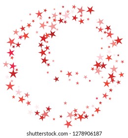 Falling stars confetti background, isolated on white. Vector colorful Birthday card design. Square card and frame.  Minimalistic template for holiday, party, birthday, wedding, solemnity invitation.