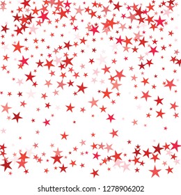 Falling stars confetti background, isolated on white. Vector colorful Birthday card design. Square card and frame.  Minimalistic template for holiday, party, birthday, wedding, solemnity invitation.