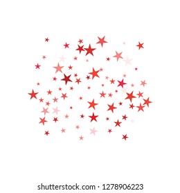 Falling stars confetti background, isolated on white. Vector colorful Birthday card design. Square card and frame.  Minimalistic template for holiday, party, birthday, wedding, solemnity invitation.