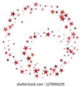 Falling stars confetti background, isolated on white. Vector colorful Birthday card design. Square card and frame.  Minimalistic template for holiday, party, birthday, wedding, solemnity invitation.