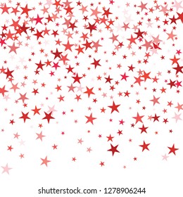 Falling stars confetti background, isolated on white. Vector colorful Birthday card design. Square card and frame.  Minimalistic template for holiday, party, birthday, wedding, solemnity invitation.