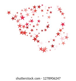 Falling stars confetti background, isolated on white. Vector colorful Birthday card design. Square card and frame.  Minimalistic template for holiday, party, birthday, wedding, solemnity invitation.