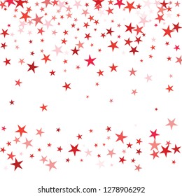 Falling stars confetti background, isolated on white. Vector colorful Birthday card design. Square card and frame.  Minimalistic template for holiday, party, birthday, wedding, solemnity invitation.