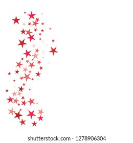 Falling stars confetti background, isolated on white. Vector colorful Birthday card design. Square card and frame.  Minimalistic template for holiday, party, birthday, wedding, solemnity invitation.