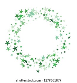 Falling stars confetti background, isolated on white. Vector colorful Birthday card design. Square card and frame.  Minimalistic template for holiday, party, birthday, wedding, solemnity invitation.