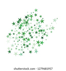 Falling stars confetti background, isolated on white. Vector colorful Birthday card design. Square card and frame.  Minimalistic template for holiday, party, birthday, wedding, solemnity invitation.