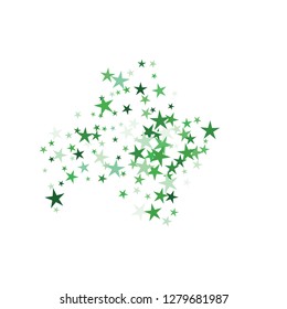 Falling stars confetti background, isolated on white. Vector colorful Birthday card design. Square card and frame.  Minimalistic template for holiday, party, birthday, wedding, solemnity invitation.