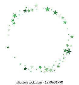 Falling stars confetti background, isolated on white. Vector colorful Birthday card design. Square card and frame.  Minimalistic template for holiday, party, birthday, wedding, solemnity invitation.