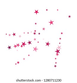 Falling stars confetti background, isolated on white. Vector colorful Birthday card design. Square card and frame.  Minimalistic template for holiday, party, birthday, wedding, solemnity invitation.