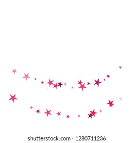 Falling stars confetti background, isolated on white. Vector colorful Birthday card design. Square card and frame.  Minimalistic template for holiday, party, birthday, wedding, solemnity invitation.