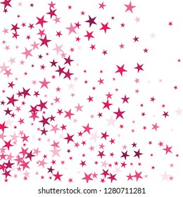 Falling stars confetti background, isolated on white. Vector colorful Birthday card design. Square card and frame.  Minimalistic template for holiday, party, birthday, wedding, solemnity invitation.