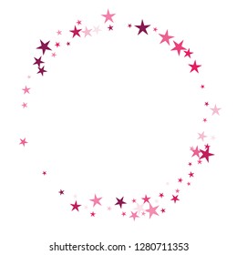 Falling stars confetti background, isolated on white. Vector colorful Birthday card design. Square card and frame.  Minimalistic template for holiday, party, birthday, wedding, solemnity invitation.