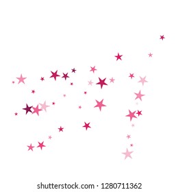 Falling stars confetti background, isolated on white. Vector colorful Birthday card design. Square card and frame.  Minimalistic template for holiday, party, birthday, wedding, solemnity invitation.