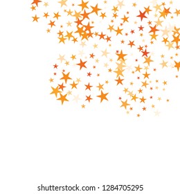 Falling stars confetti background, isolated on white. Vector colorful Birthday card design. Square card and frame.  Minimalistic template for holiday, party, birthday, wedding, solemnity invitation.