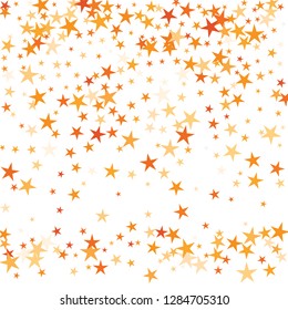 Falling stars confetti background, isolated on white. Vector colorful Birthday card design. Square card and frame.  Minimalistic template for holiday, party, birthday, wedding, solemnity invitation.