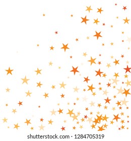 Falling stars confetti background, isolated on white. Vector colorful Birthday card design. Square card and frame.  Minimalistic template for holiday, party, birthday, wedding, solemnity invitation.