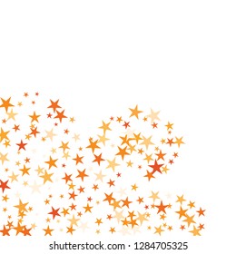 Falling stars confetti background, isolated on white. Vector colorful Birthday card design. Square card and frame.  Minimalistic template for holiday, party, birthday, wedding, solemnity invitation.