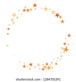 Falling stars confetti background, isolated on white. Vector colorful Birthday card design. Square card and frame.  Minimalistic template for holiday, party, birthday, wedding, solemnity invitation.