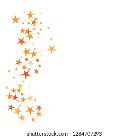 Falling stars confetti background, isolated on white. Vector colorful Birthday card design. Square card and frame.  Minimalistic template for holiday, party, birthday, wedding, solemnity invitation.