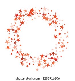 Falling stars confetti background, isolated on white. Vector colorful Birthday card design. Square card and frame.  Minimalistic template for holiday, party, birthday, wedding, solemnity invitation.